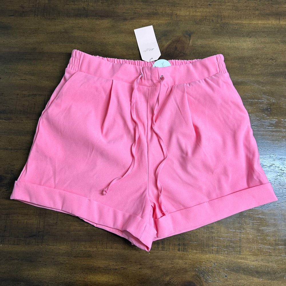 Blashe Los Angeles Pink Drawstring Cuffed Shorts Womens‎ Small NWT